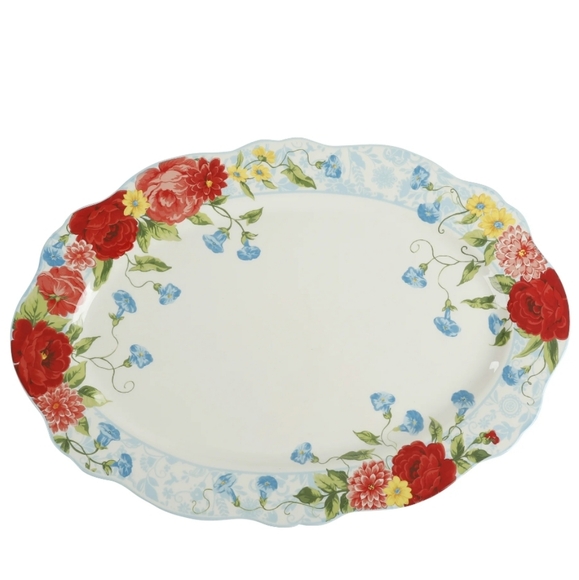 ❤️ New Pioneer Woman Sweet Rose 21" Oval Serving Platter - Picture 7 of 7